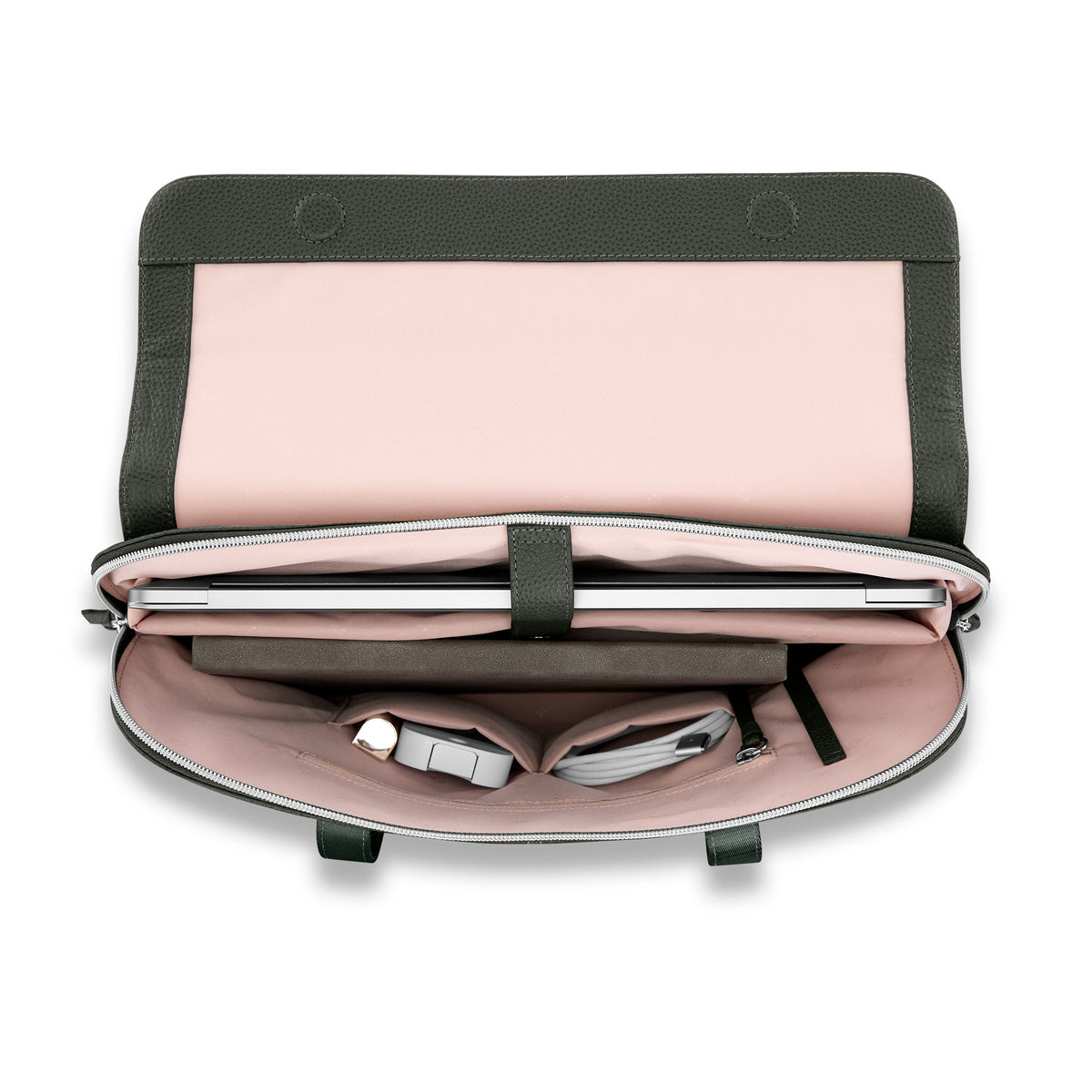 Samsonite Mobile Solution 2 Leather Convertible Brief in the color Olive.