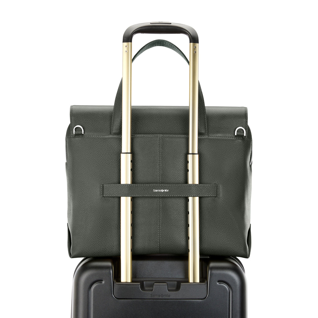 Samsonite Mobile Solution 2 Leather Convertible Brief in the color Olive.