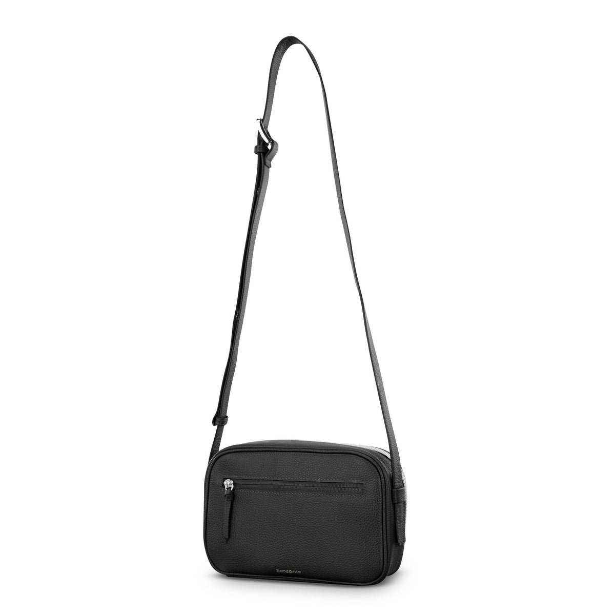 Samsonite Mobile Solution 2 Leather RFID Crossbody in the color Black.