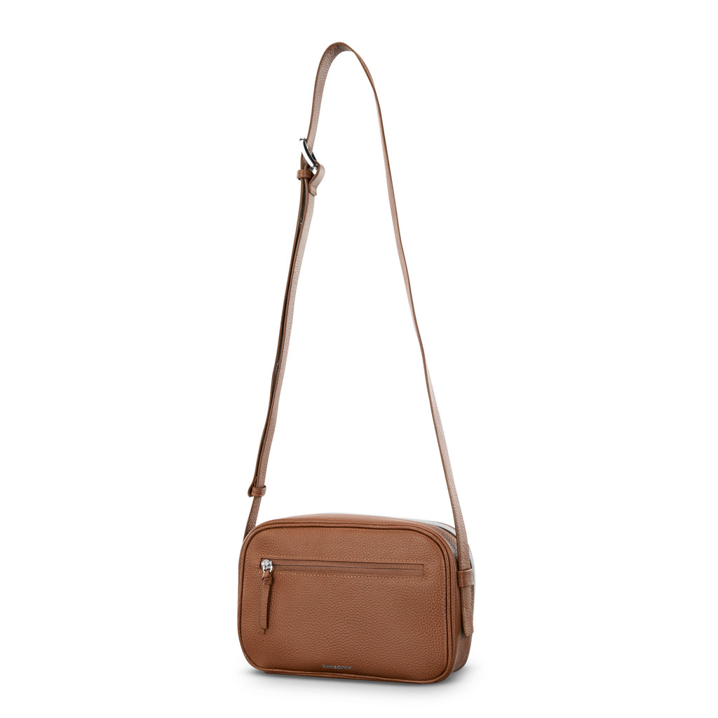 Samsonite Mobile Solution 2 Leather RFID Crossbody in the color Cognac.