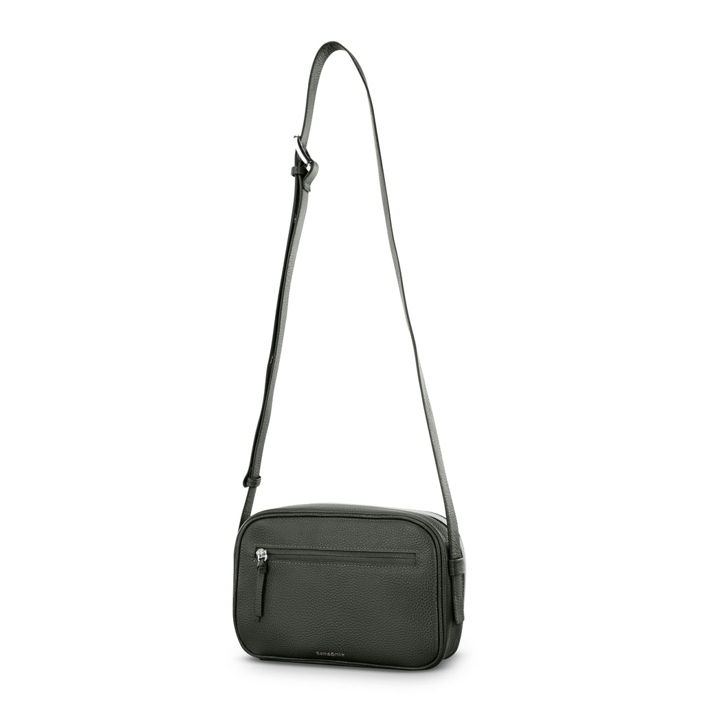 Samsonite Mobile Solution 2 Leather RFID Crossbody in the color Olive.