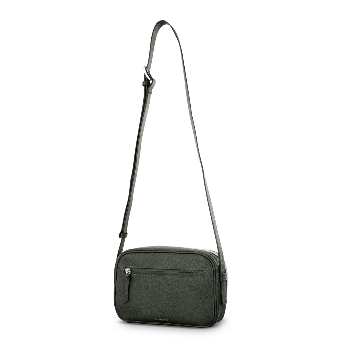 Samsonite Mobile Solution 2 Leather RFID Crossbody in the color Olive.