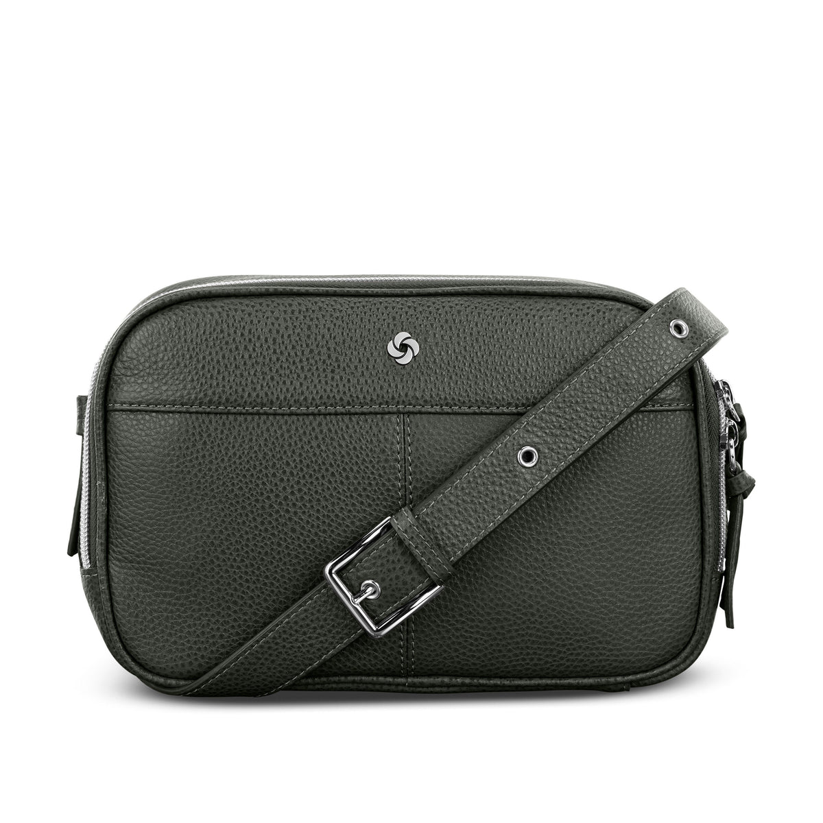 Samsonite Mobile Solution 2 Leather RFID Crossbody in the color Olive.