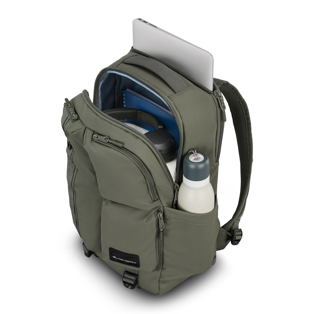 High Sierra Lineage Backpack in the color Olive.