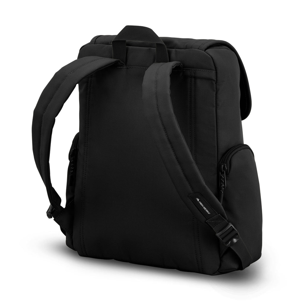 High Sierra Lineage Flap Backpack in the color Black.