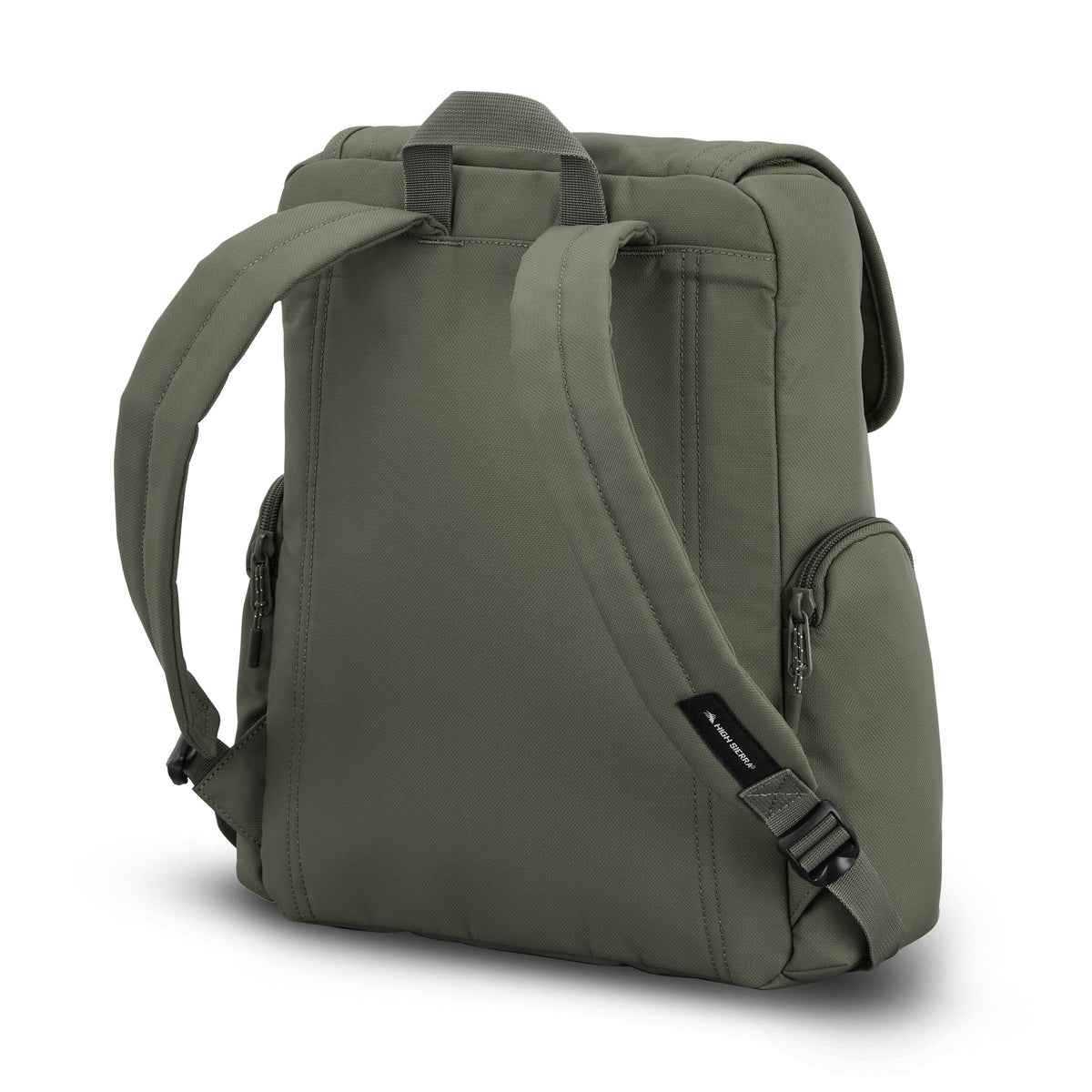 High Sierra Lineage Flap Backpack in the color Olive.