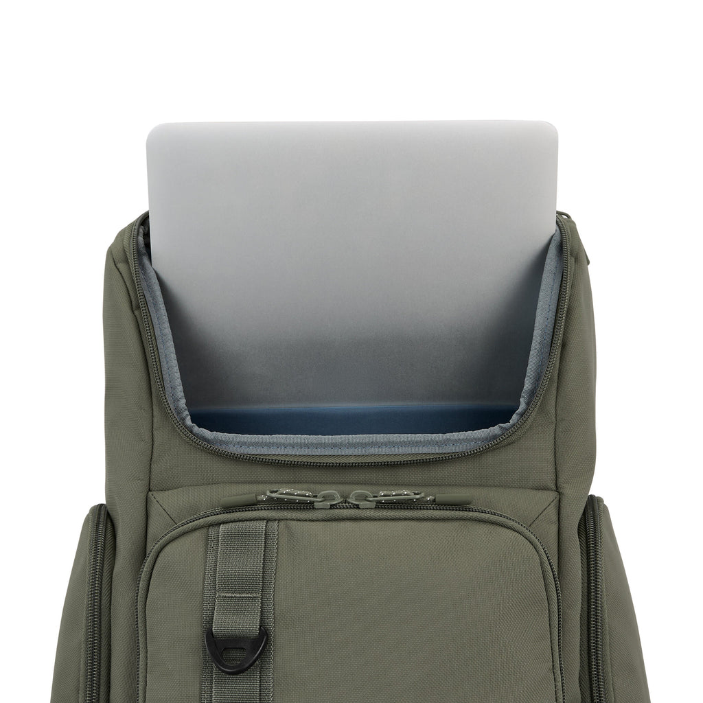 High Sierra Lineage Flap Backpack in the color Olive.