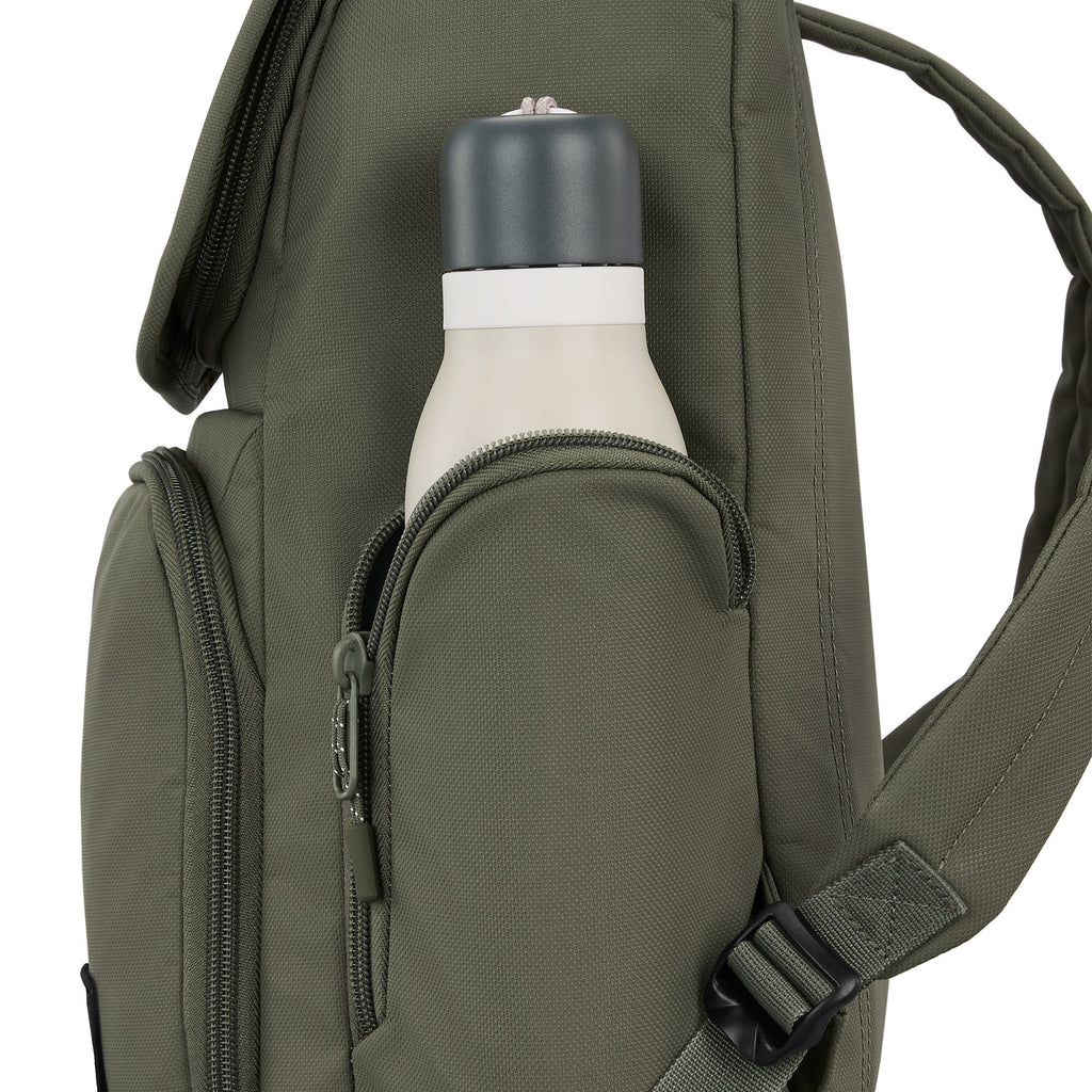 High Sierra Lineage Flap Backpack in the color Olive.