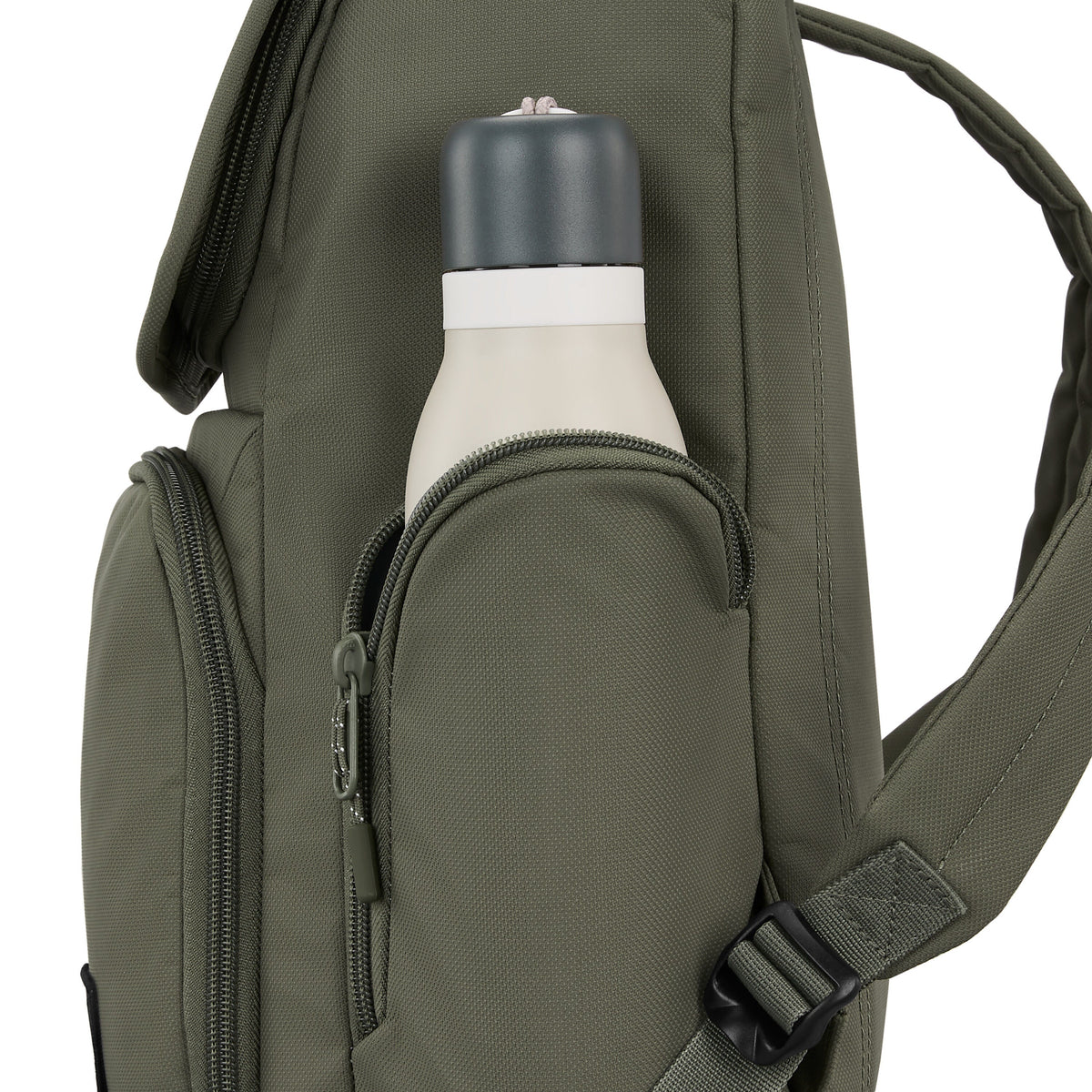 High Sierra Lineage Flap Backpack in the color Olive.