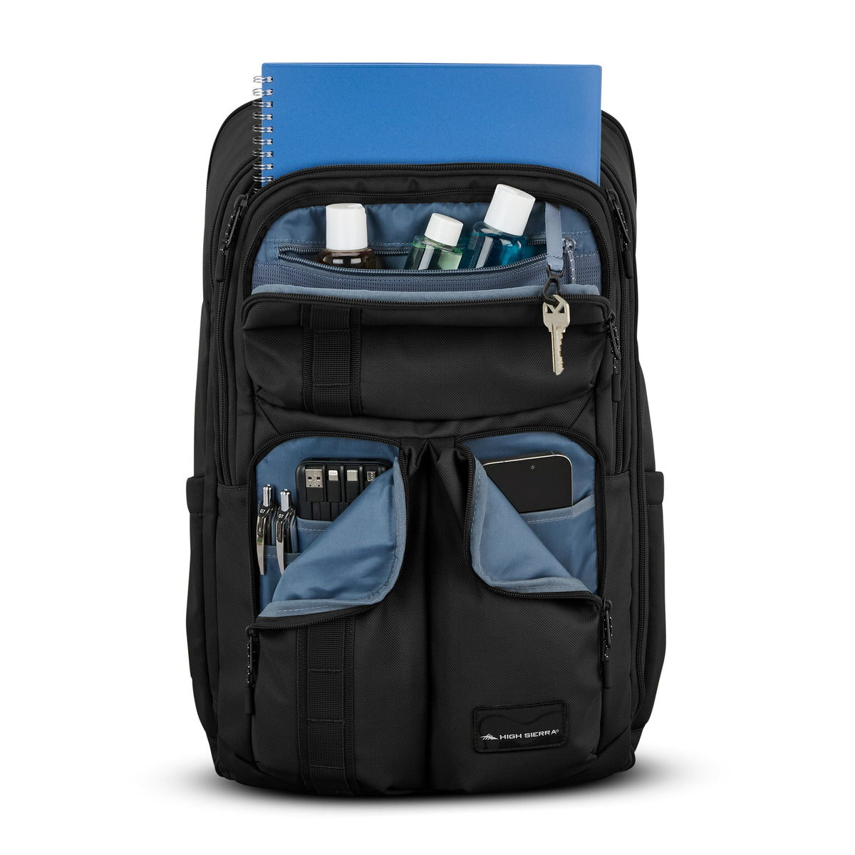 High Sierra Lineage Travel Backpack in the color Black.