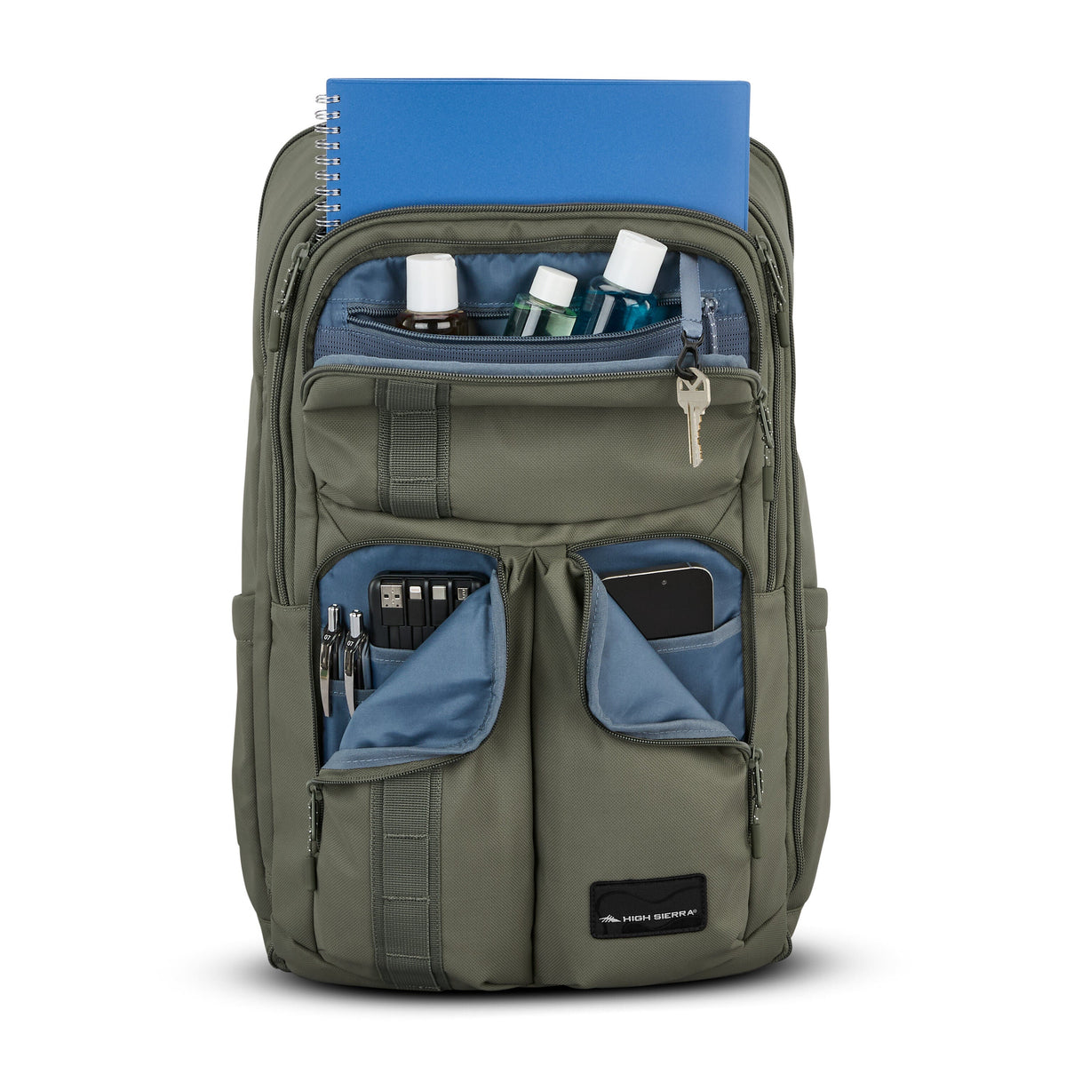 High Sierra Lineage Travel Backpack in the color Olive.