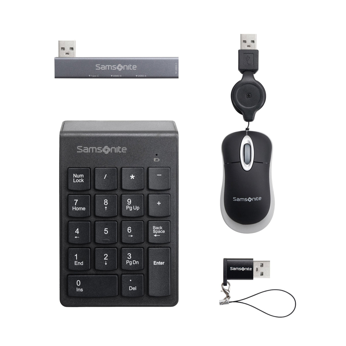 Samsonite Travel Accessories 4 Piece Tech Set in the color Black.