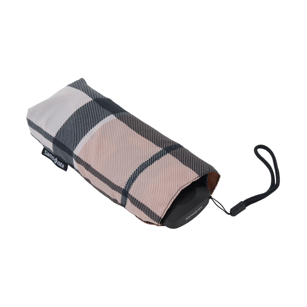 Samsonite Manual Flat Umbrella in the color Beige Check.