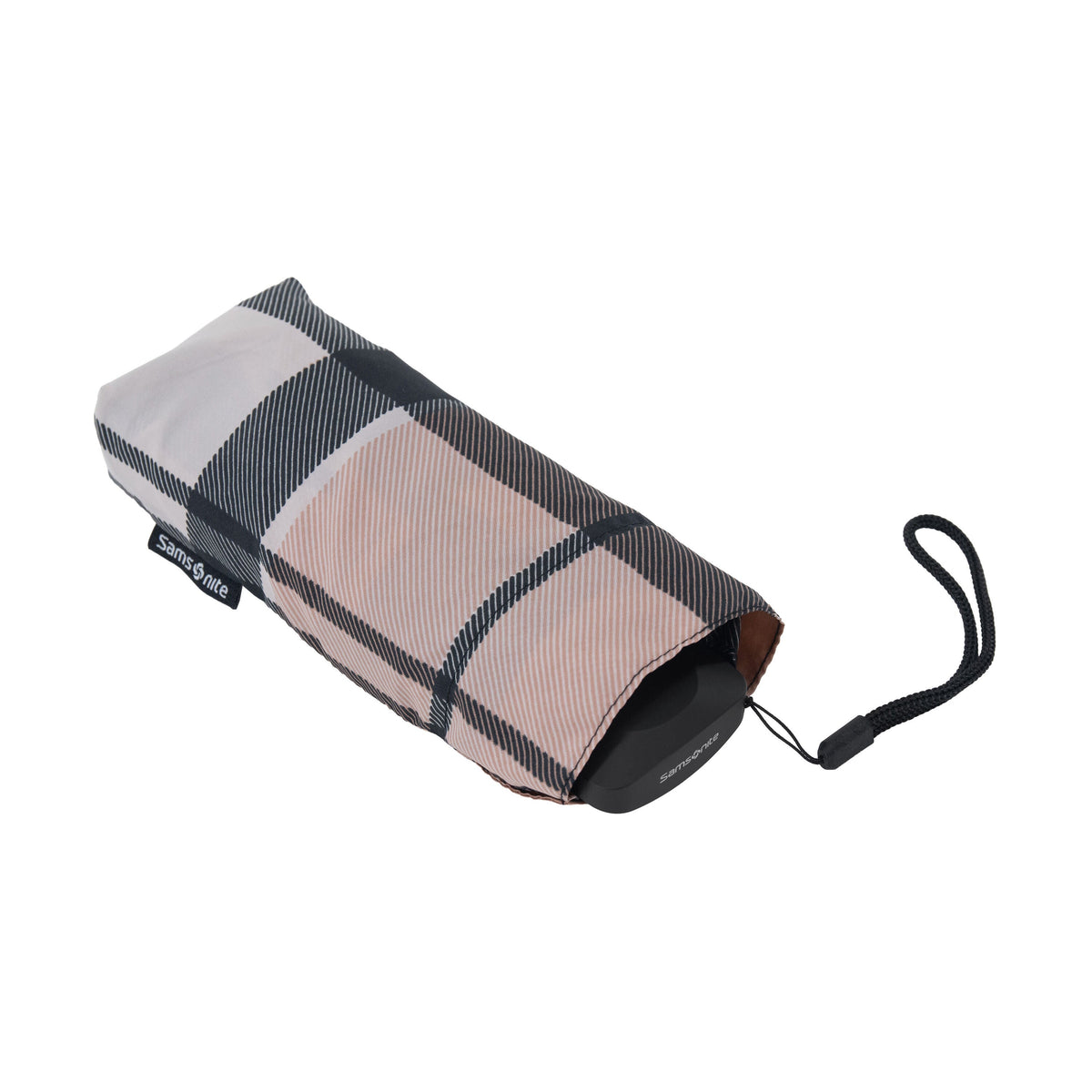 Samsonite Manual Flat Umbrella in the color Beige Check.