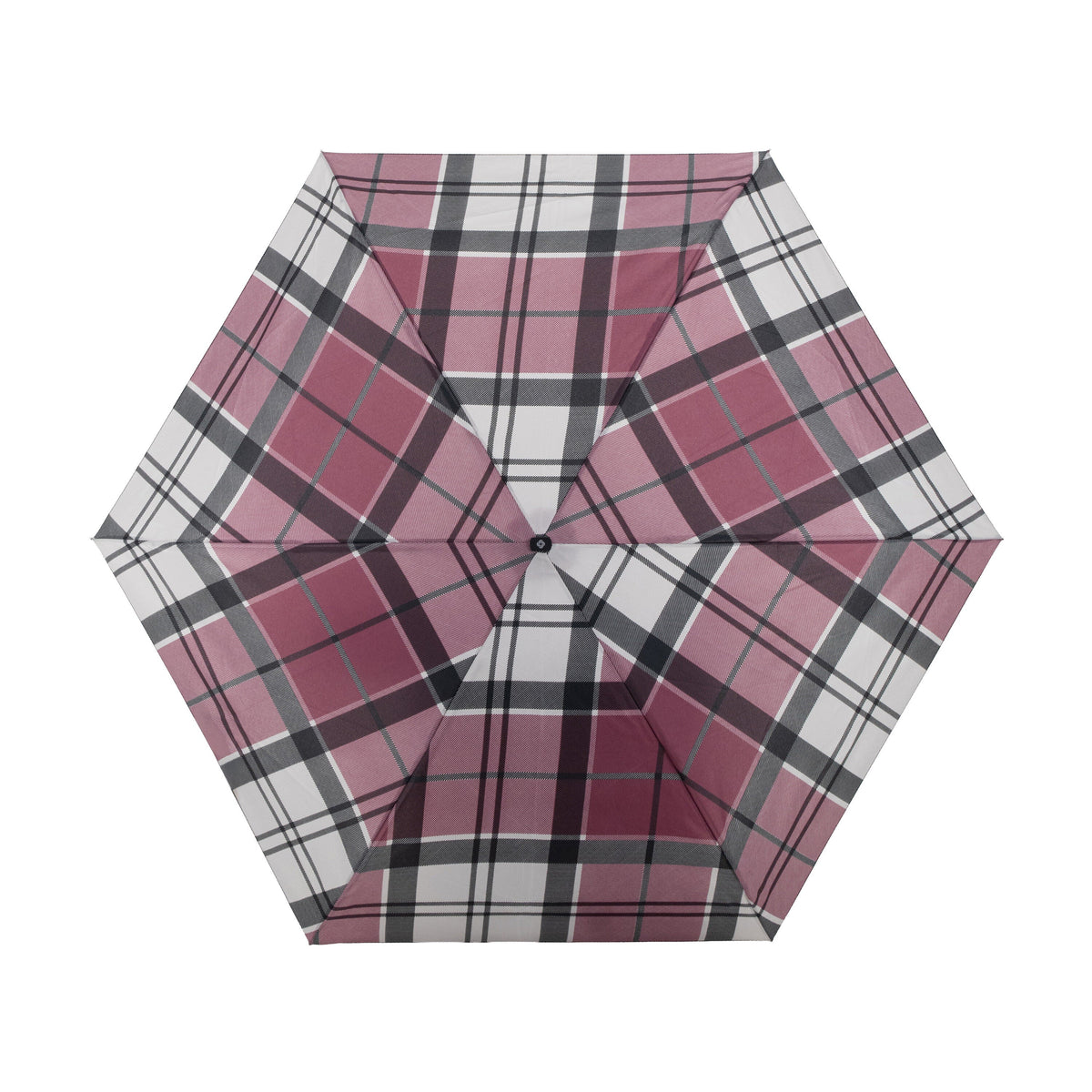Samsonite Manual Flat Umbrella in the color Garnet Red Check.