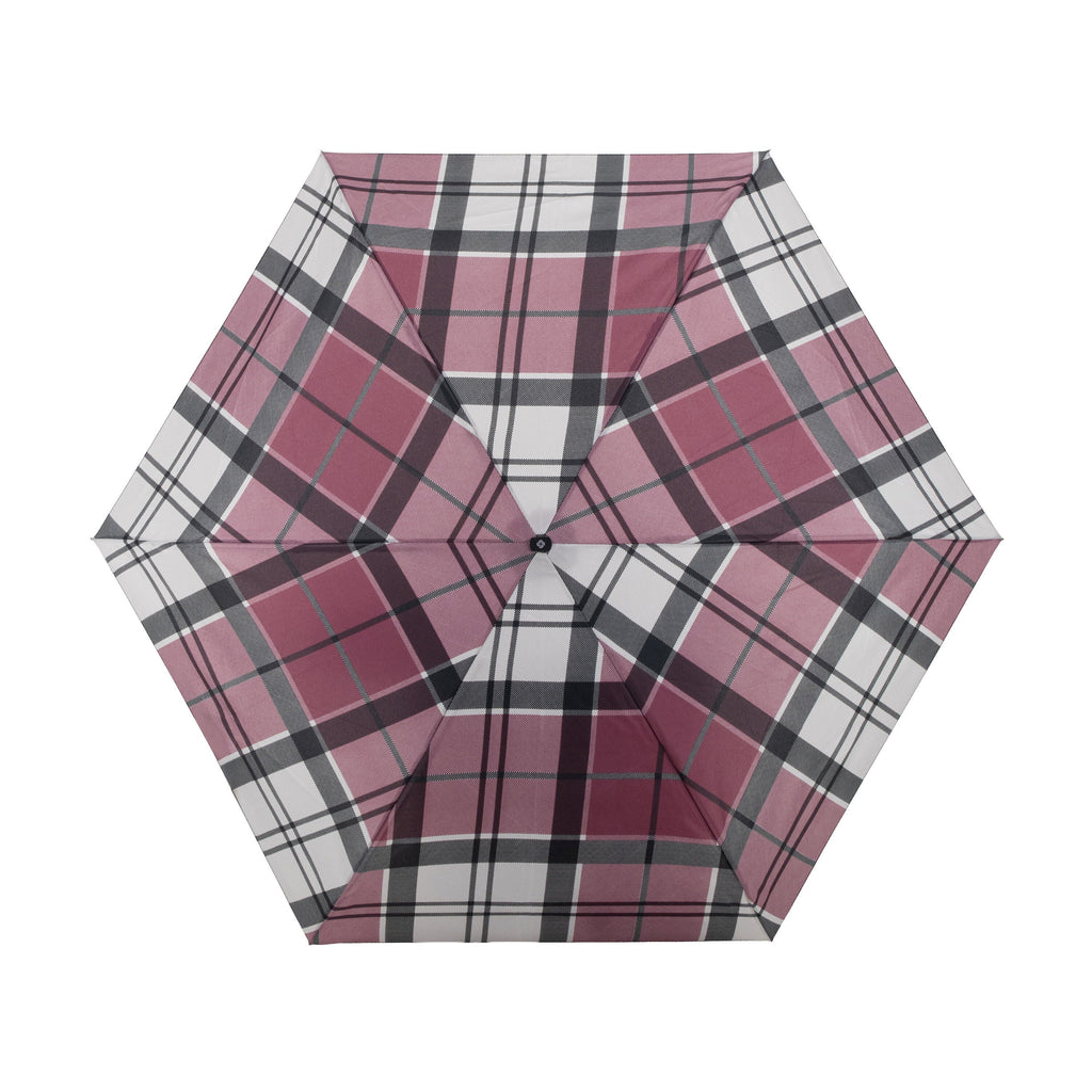 Samsonite Manual Flat Umbrella in the color Garnet Red Check.