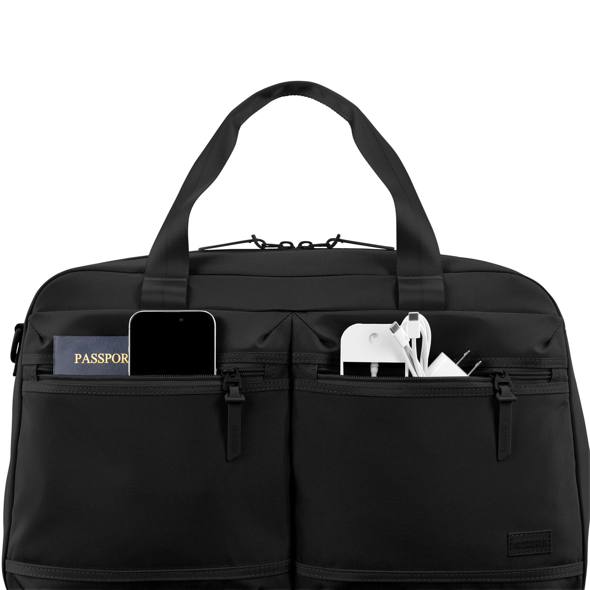 American Tourister Stratum 3.0 Convertible Weekender in the color Black.