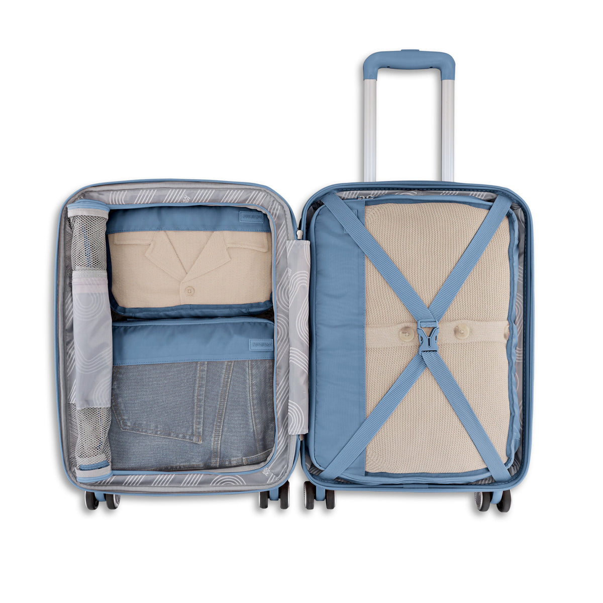 American Tourister Stratum 3.0 3 Piece Packing Cubes in the color Elemental Blue.