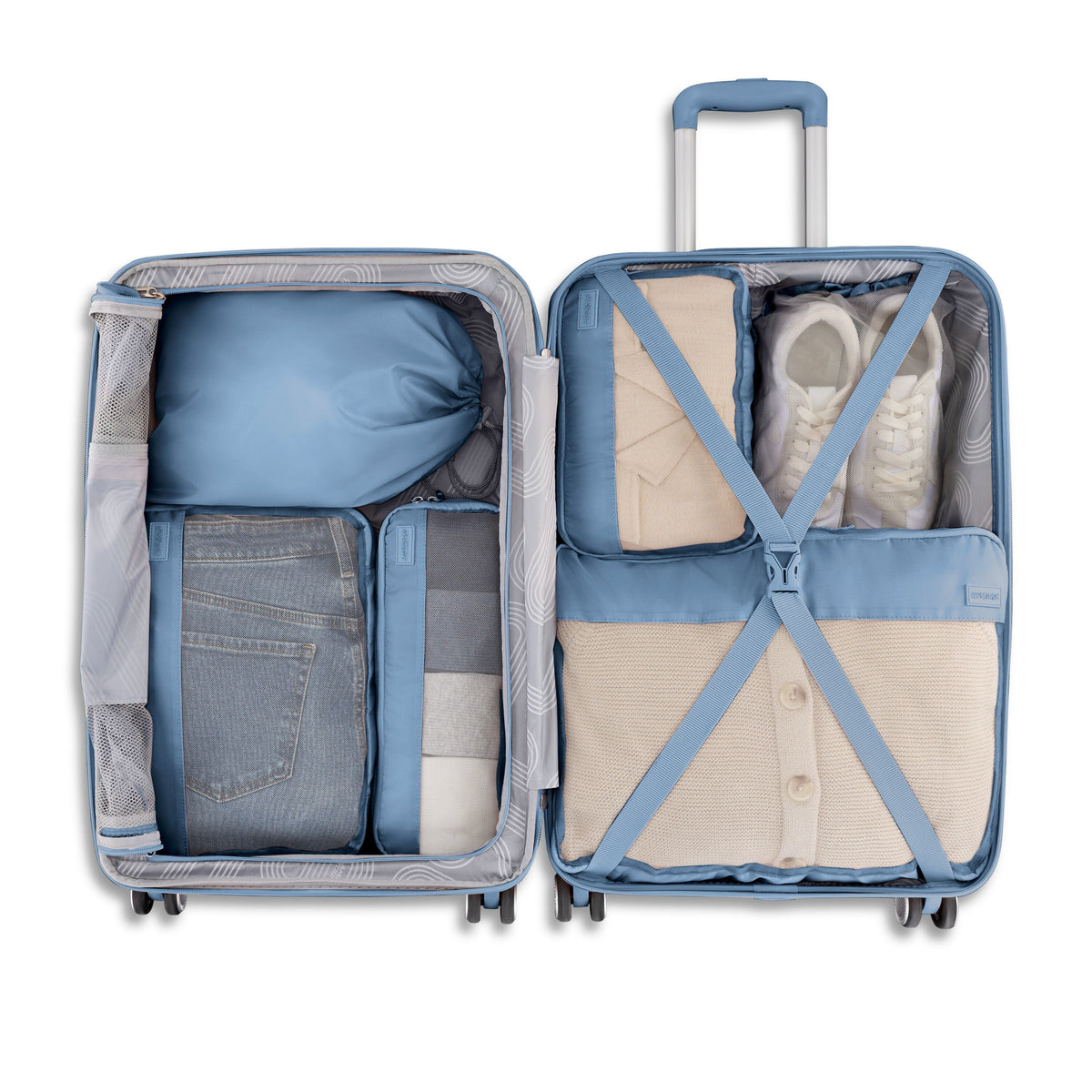 American Tourister Stratum 3.0 6 Piece Packing Cubes in the color Elemental Blue.