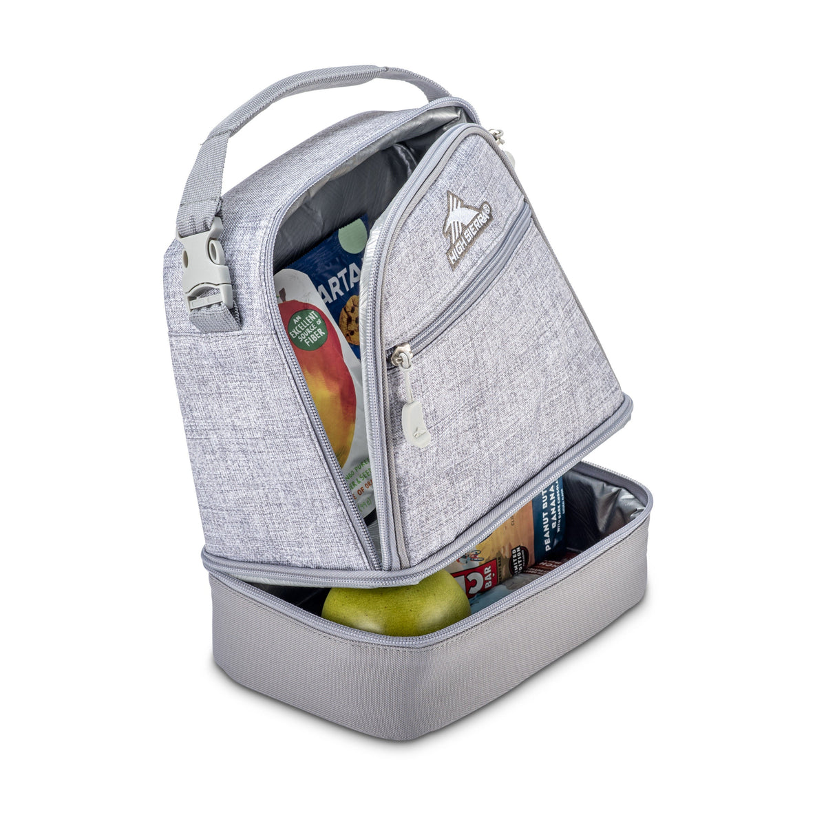 High Sierra Lunch Bags Stacked Compartment Lunch Kit in the color Silver Heather.