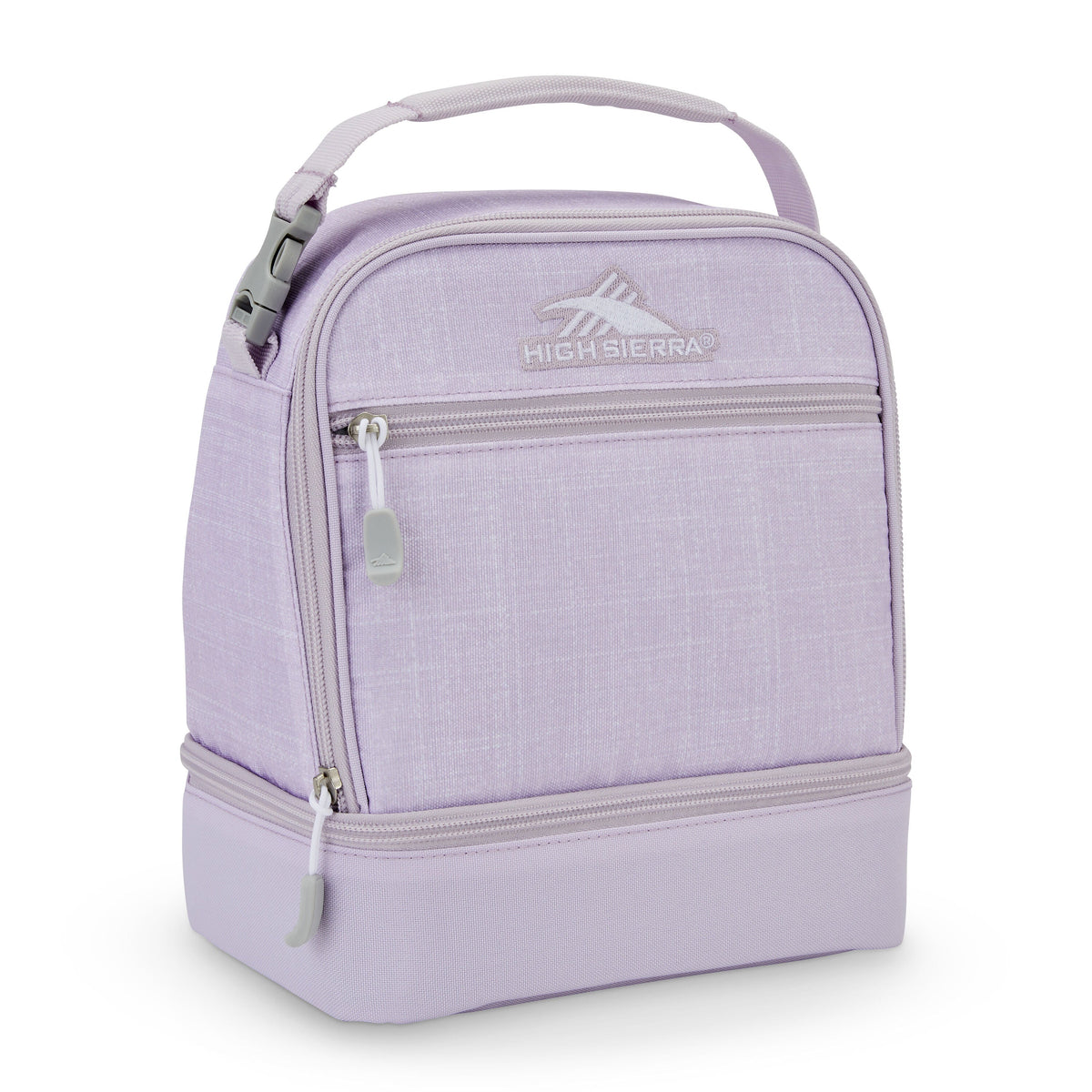 High Sierra Lunch Bags Stacked Compartment Lunch Kit in the color Hushed Orchid Heather.
