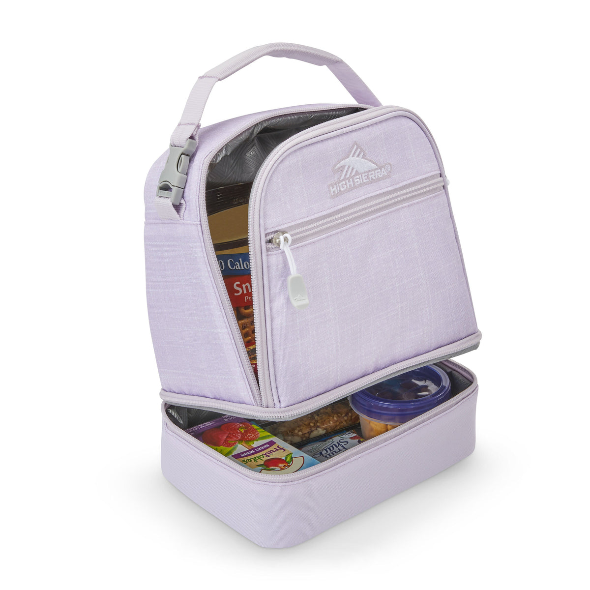 High Sierra Lunch Bags Stacked Compartment Lunch Kit in the color Hushed Orchid Heather.