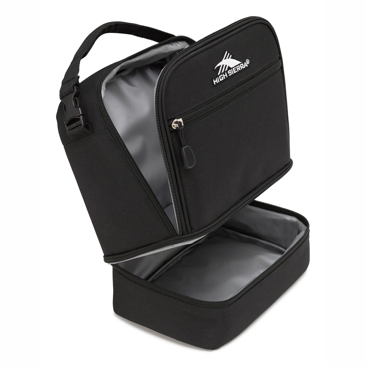 High Sierra Lunch Bags Stacked Compartment Lunch Kit in the color Black.