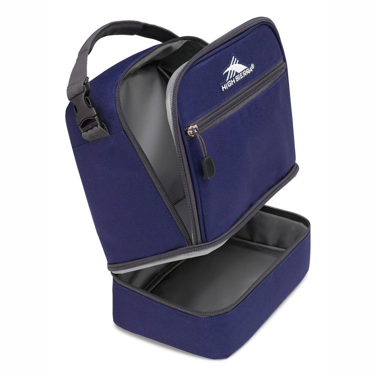 High Sierra Lunch Bags Stacked Compartment Lunch Kit in the color True Navy/Mercury.