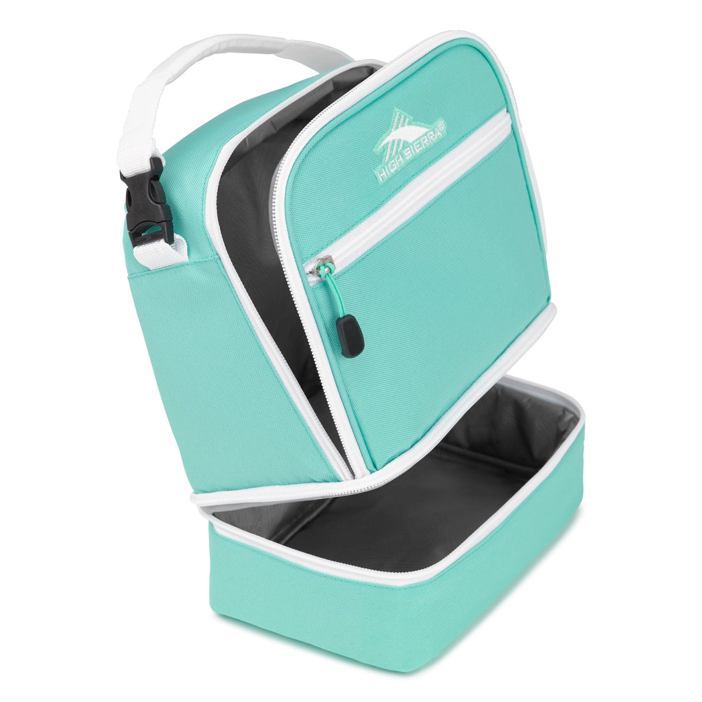 High Sierra Lunch Bags Stacked Compartment Lunch Kit in the color Clearance | Aquamarine/White.