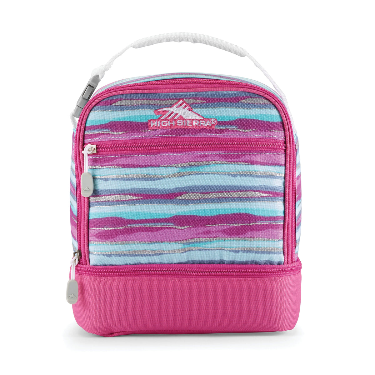 High Sierra Lunch Bags Stacked Compartment Lunch Kit in the color Watercolor Stripes.