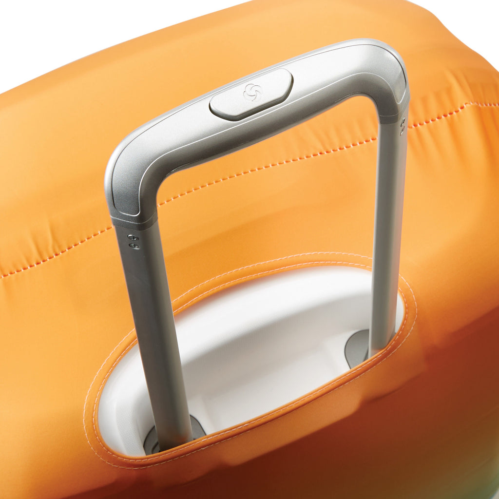 Samsonite Printed Luggage Cover (Medium) in the color Blue/Orange Ombre.