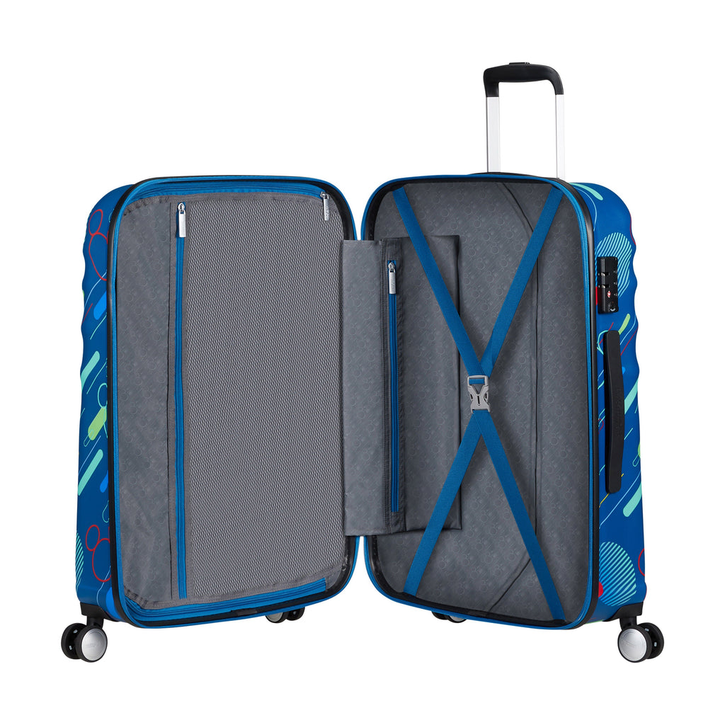 American Tourister Disney Wavebreaker Spinner Medium in the color Mickey Future Pop.