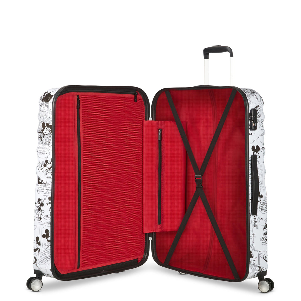 American Tourister Disney Wavebreaker Spinner Large in the color Minnie Comics White.