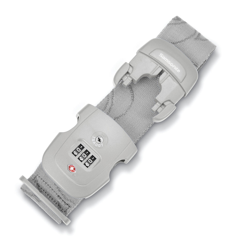 Samsonite Accessories 3 Dial Travel Sentry Combination Luggage Strap in the color Light Grey.