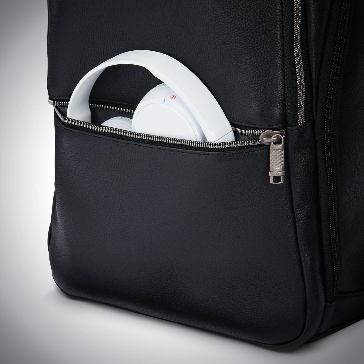 Samsonite Classic Leather Slim Backpack in the color Black.