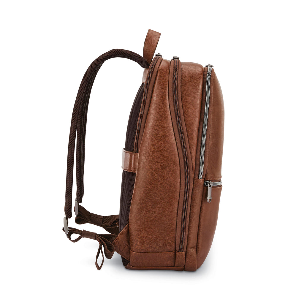 Samsonite Classic Leather Slim Backpack in the color Cognac.