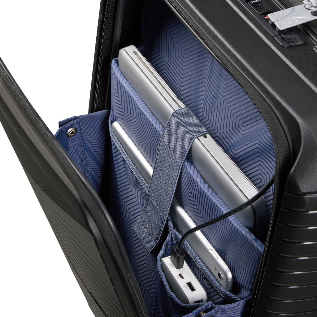 American Tourister Airconic Spinner Frontload Carry-On™ in the color Onyx Black.