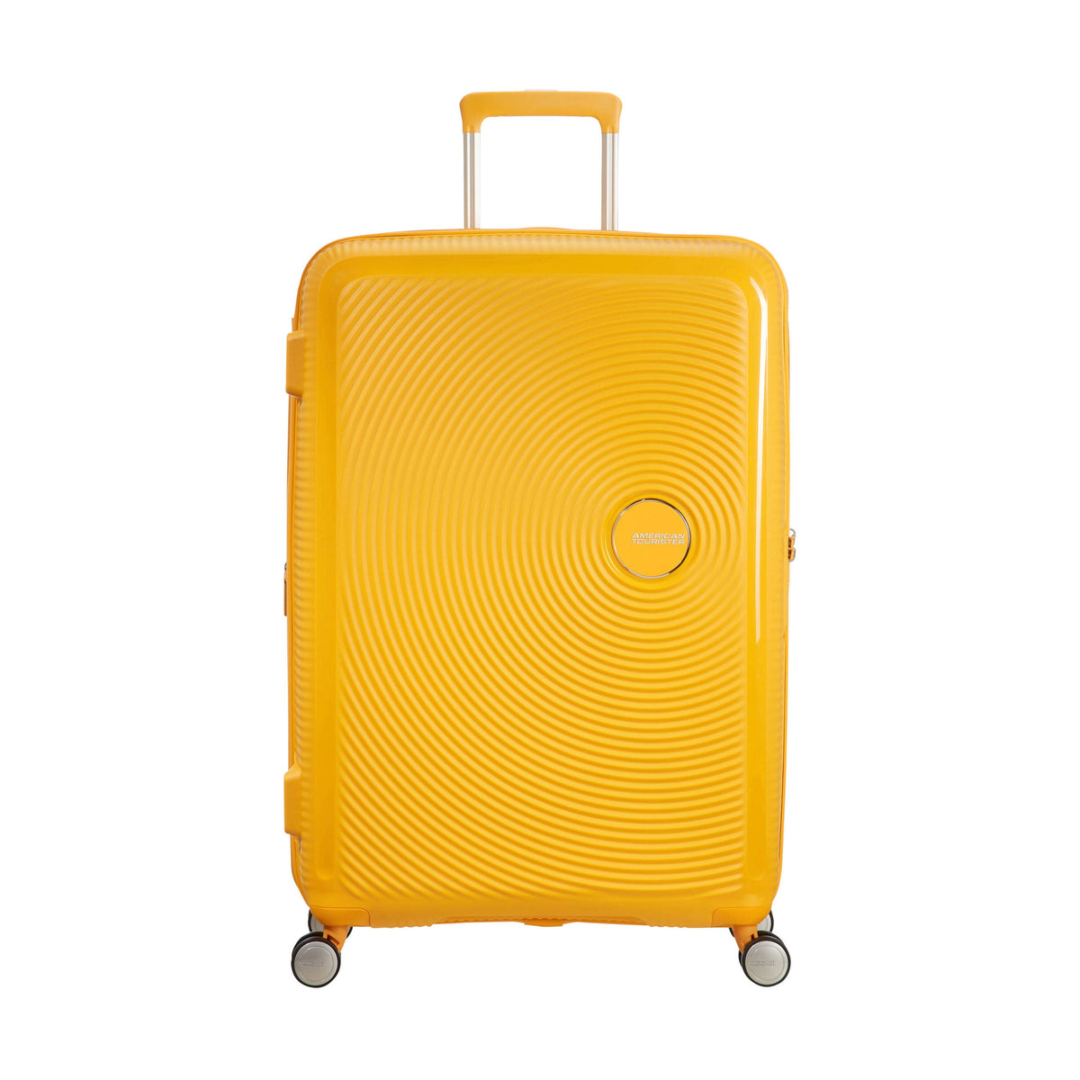 American Tourister Curio Spinner Large in the color Golden Yellow.