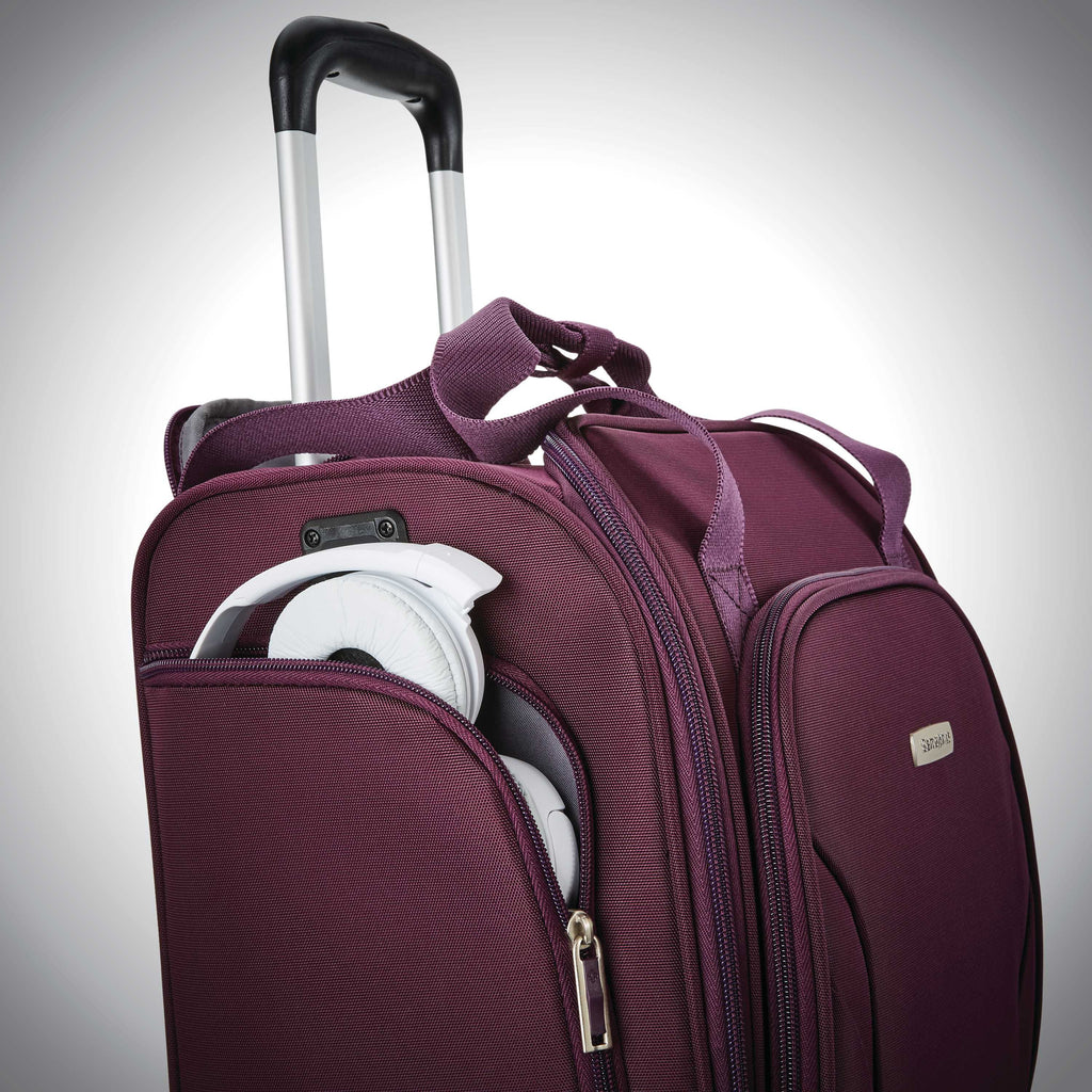 Samsonite Spinner Underseater w/ USB Port in the color Purple.